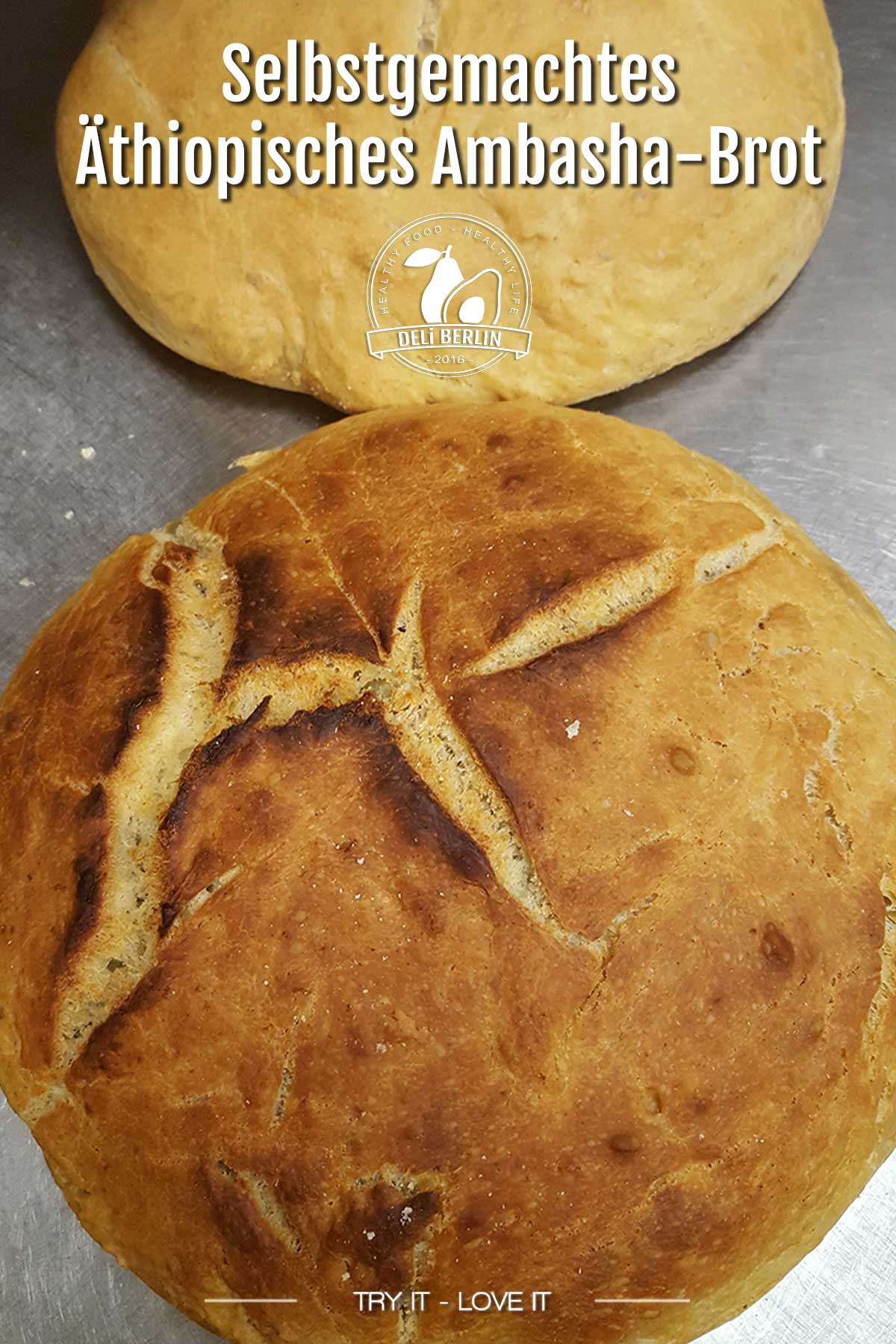 Selbstgemachtes Äthiopisches Ambasha-Brot
