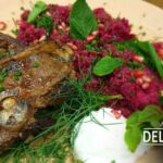 Lammkoteletts an Rote-Bete-Quinoa mit Minze und Dill