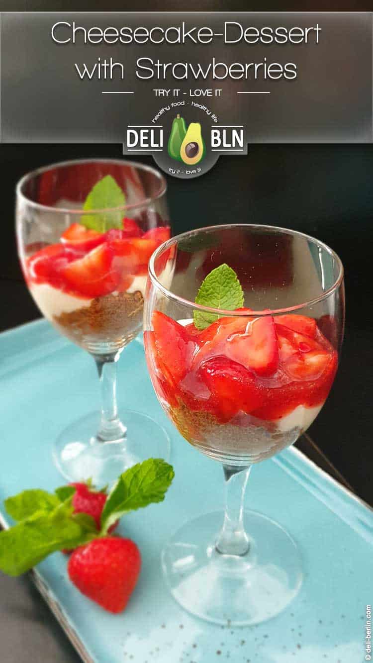 Erdbeer-Käsekuchen-Dessert im Gläschen