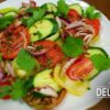 erfrischender Tomaten-Gurken-Salat mit Koriander - vegan